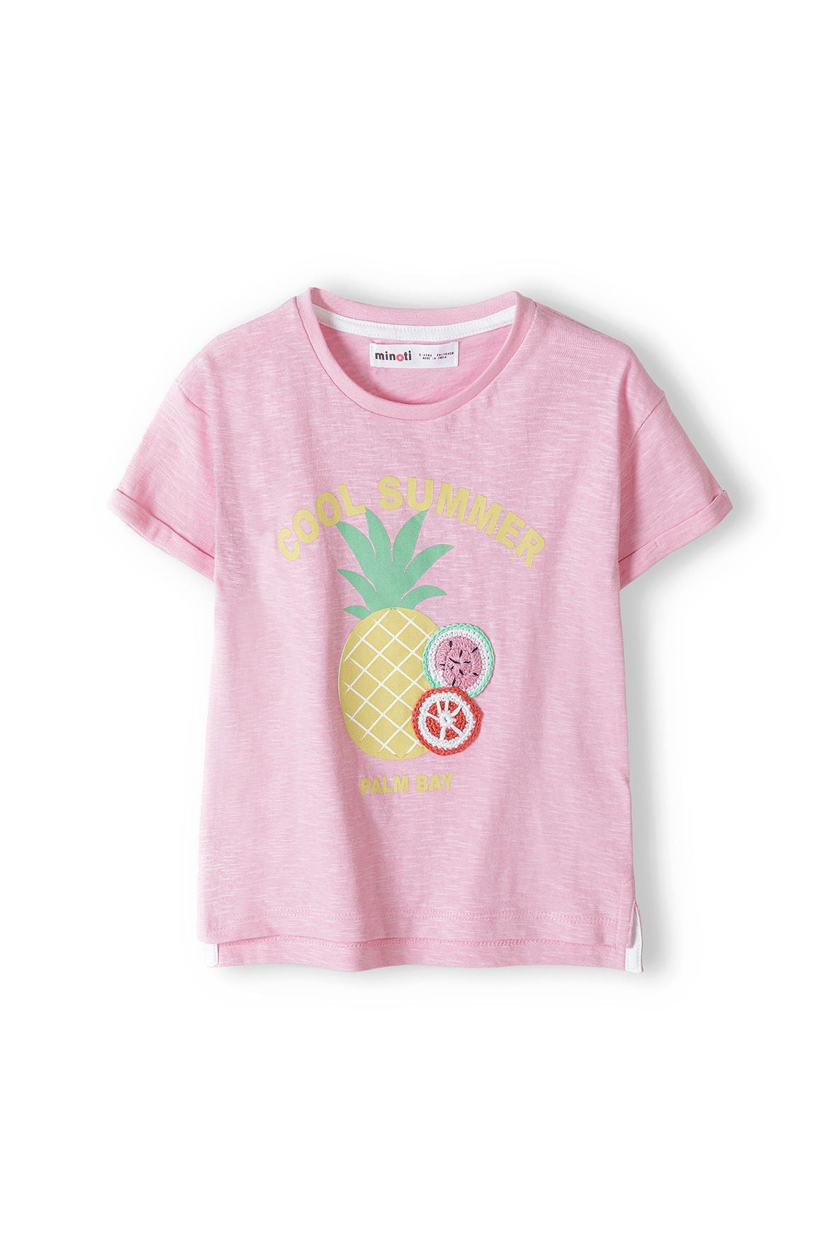 Short Sleeve T-shirt, Pink, Cool Summer Pineapple - 2