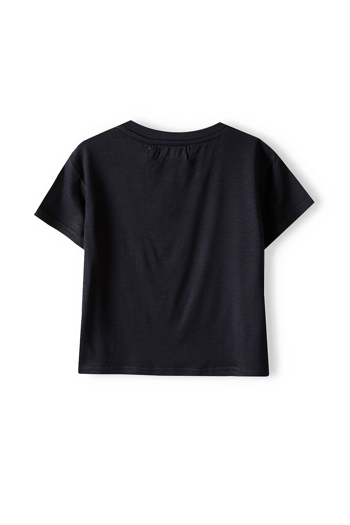 Cropped Sports T-shirt, Believe Print, Black - 2