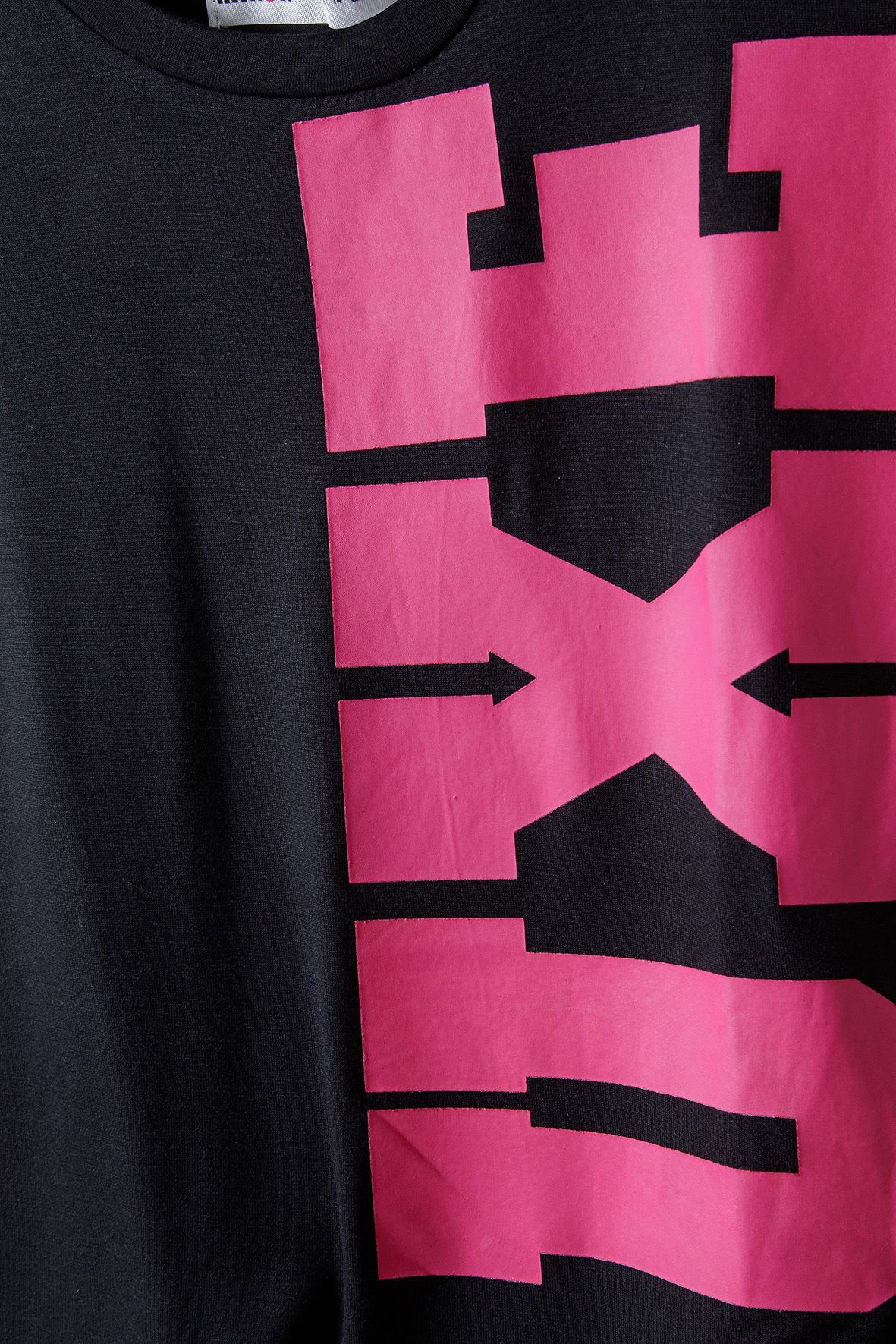 Graphic Slogan T-Shirt, Black Pink, Short Sleeve - 3
