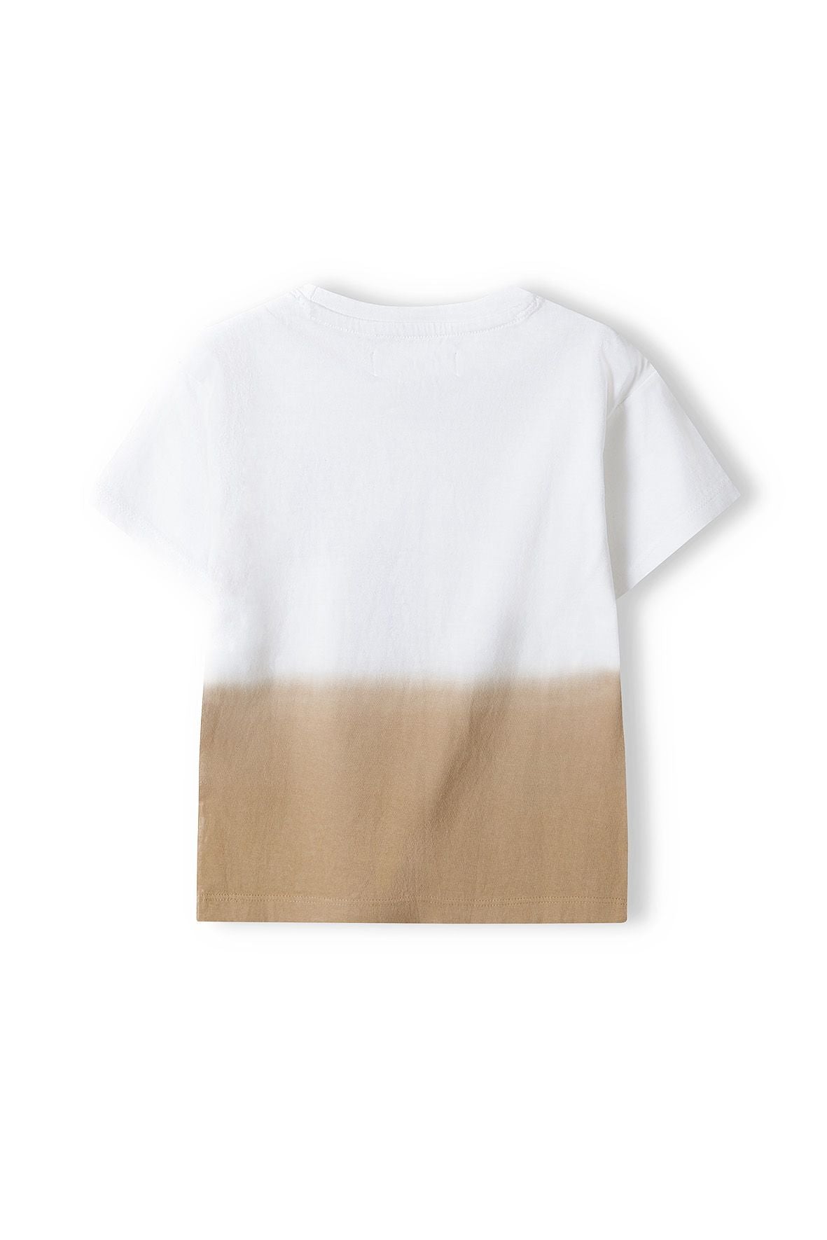 Dip Dye T-Shirt, Epic Mood Print, White Brown - 3