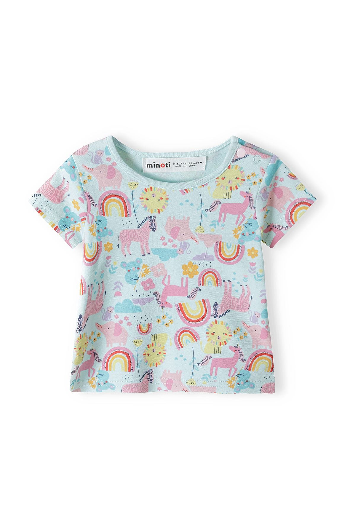 T-Shirts 2-Pack, Unicorn Rainbow Print, Pink Turquoise - 2