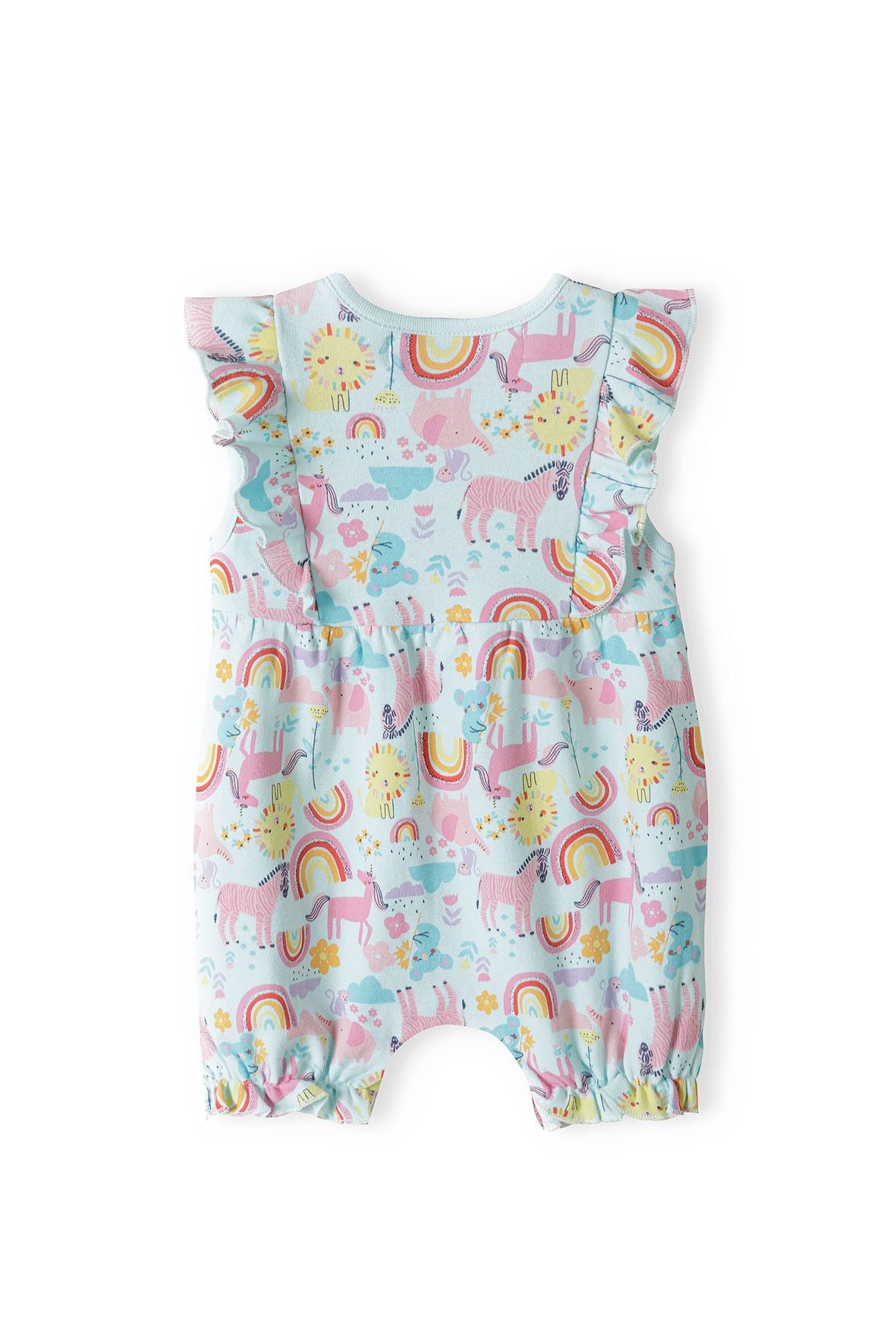 Rompers 2-Pack, Stripe & Rainbow Print, Pink Turquoise - 3