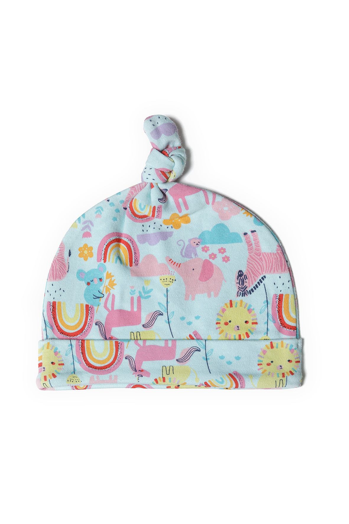 Knotted Baby Hats 2-Pack, Dinosaur Print & Stripe - 3