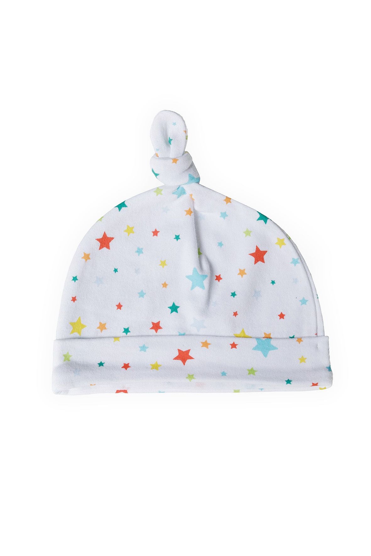 Baby Hats 2-Pack, Animal & Star Print, White - 2