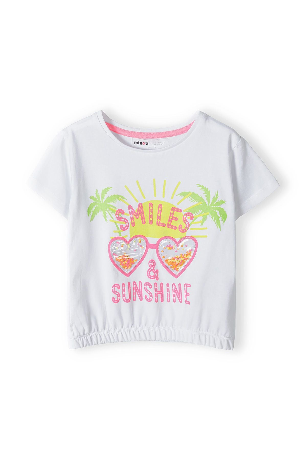 Slogan T-Shirt, Smiles & Sunshine, White - 2
