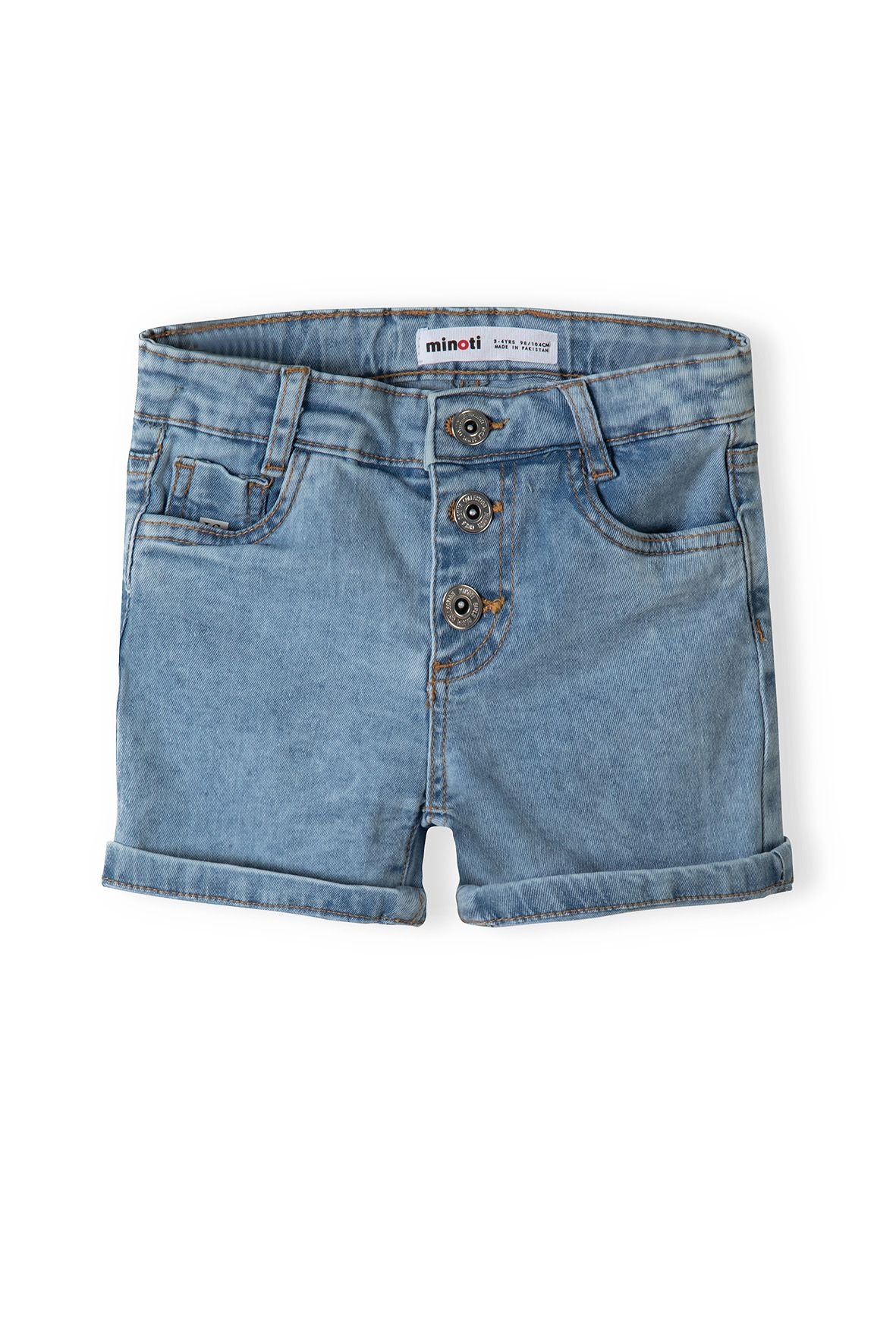Denim Shorts, Sequin Pocket, Light Blue - 2