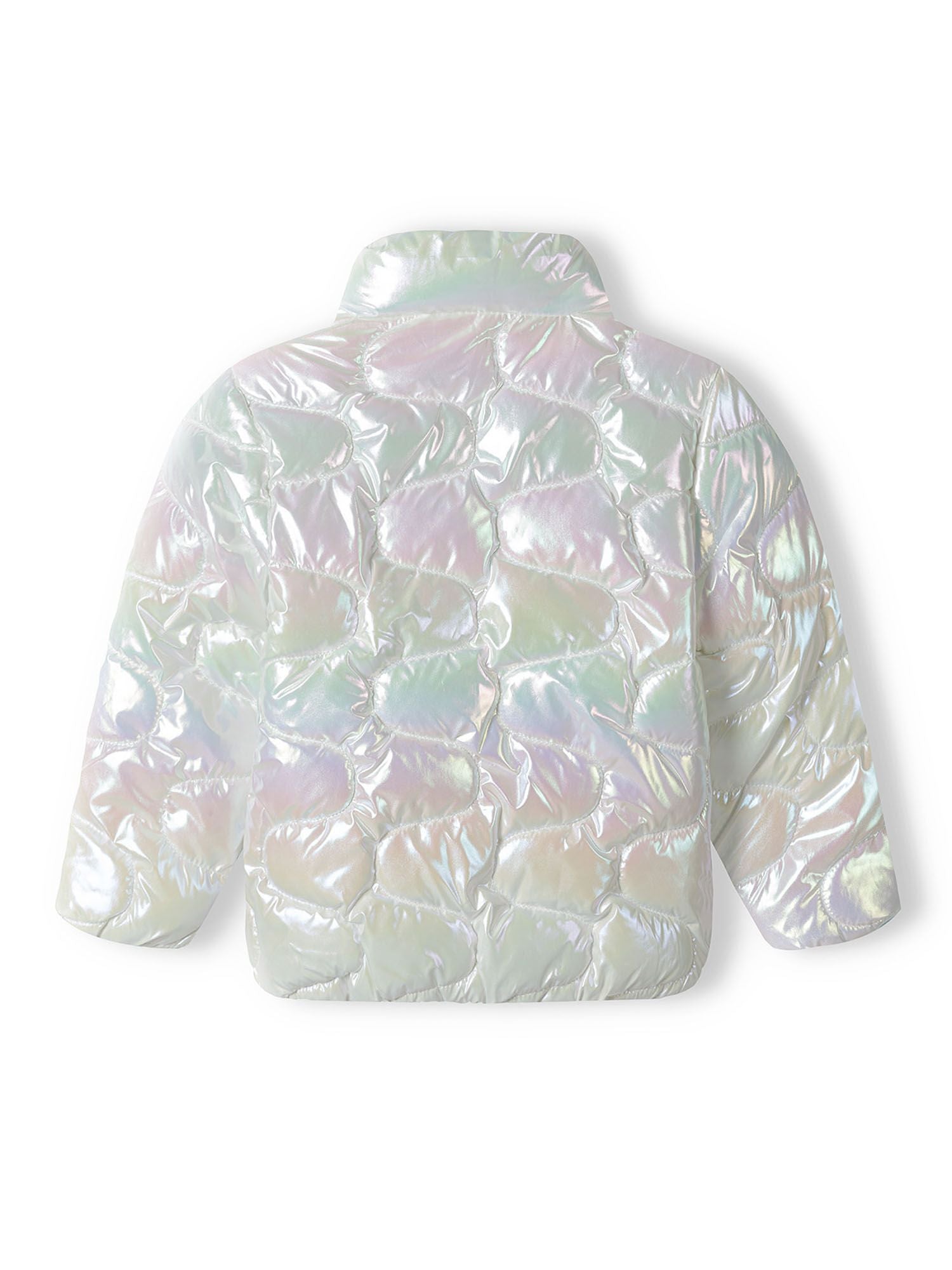 Quilted Puffer Jacket, Iridescent White - 3