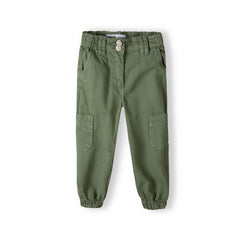 Girls' cargo trousers in khaki green