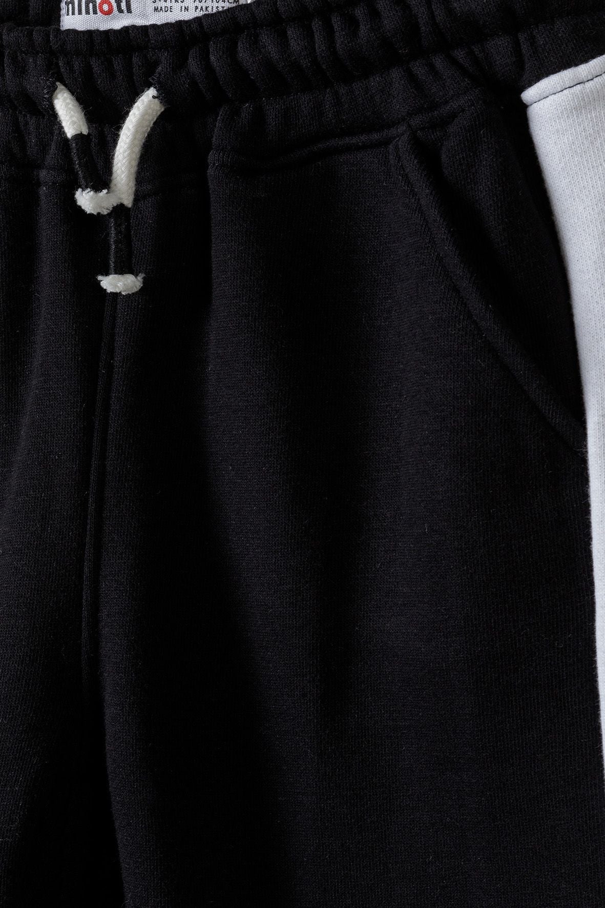 Fleece Joggers, Black, Contrast Stripe - 3