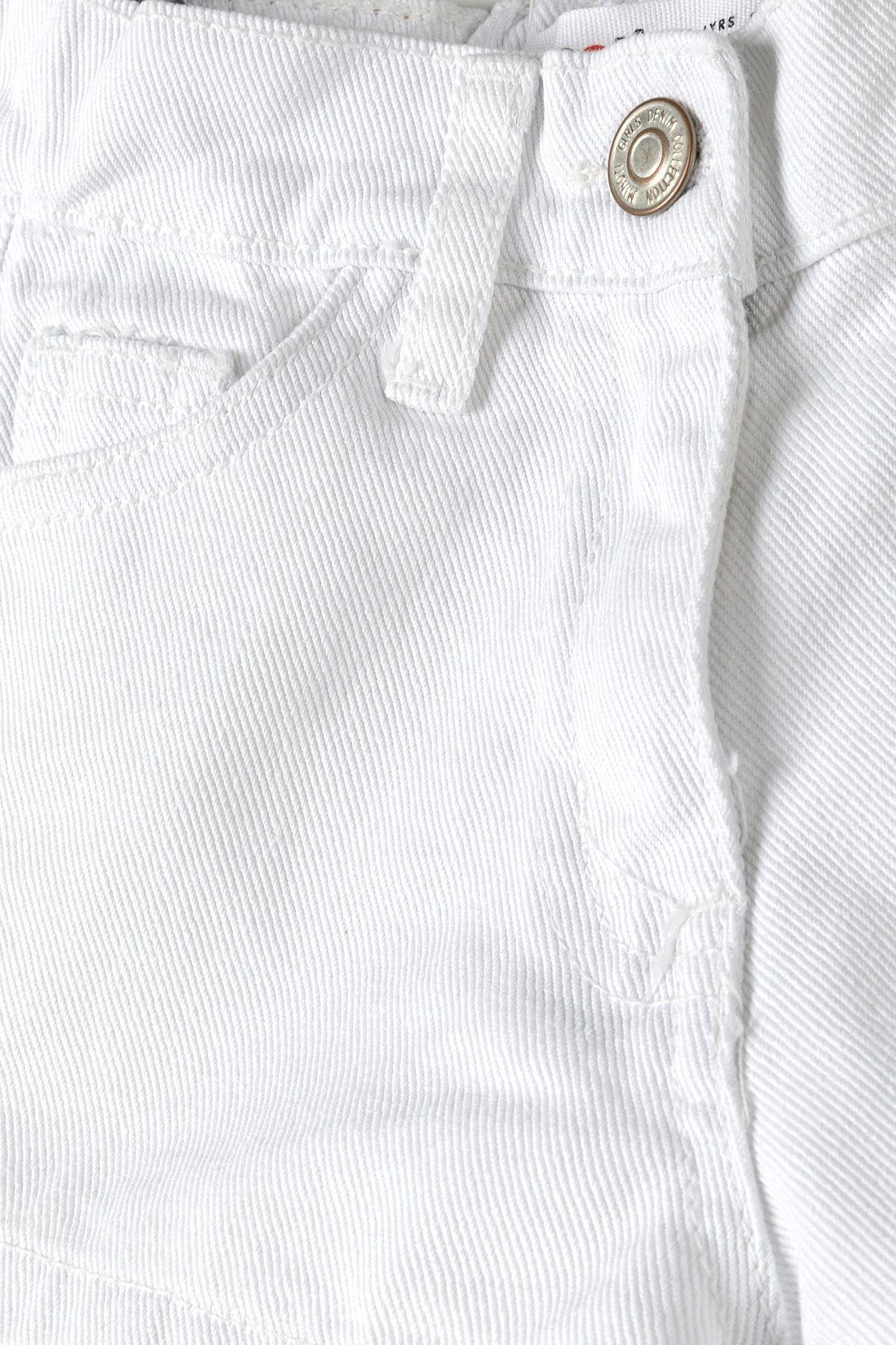 Denim Shorts White, Classic Five-Pocket - 3