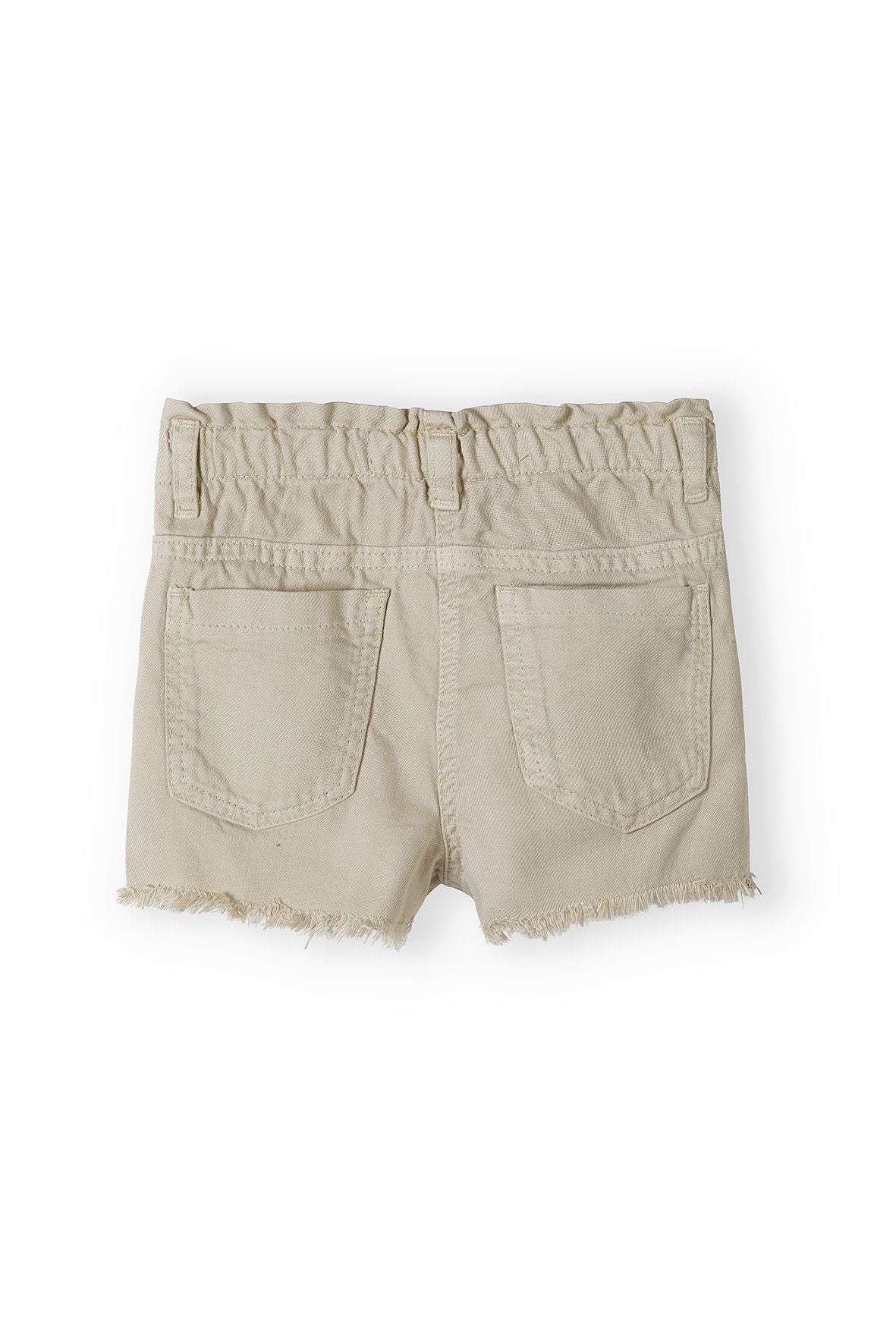 Twill Shorts Elasticated Waist, Frayed Hem, Grey - 3