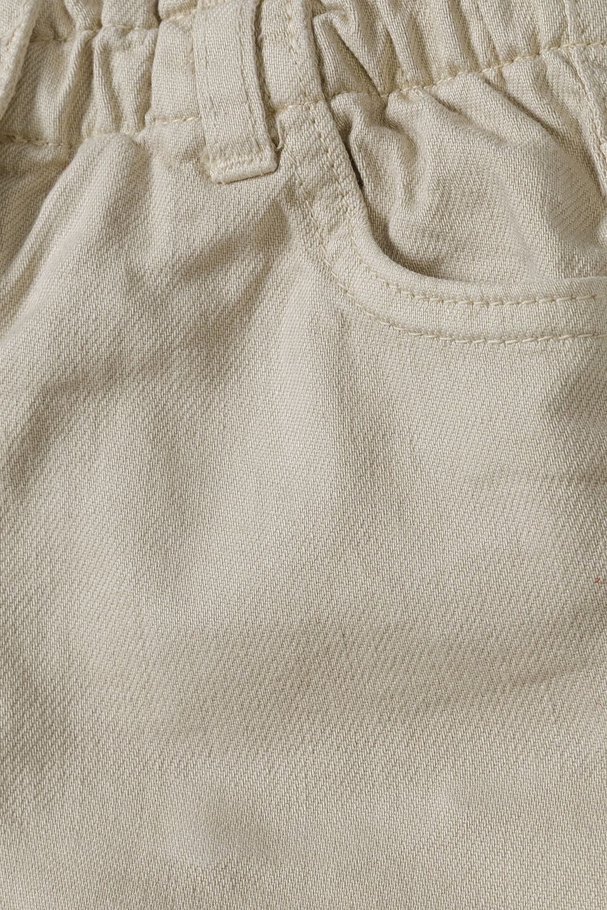 Twill Shorts Elasticated Waist, Frayed Hem, Grey - 4