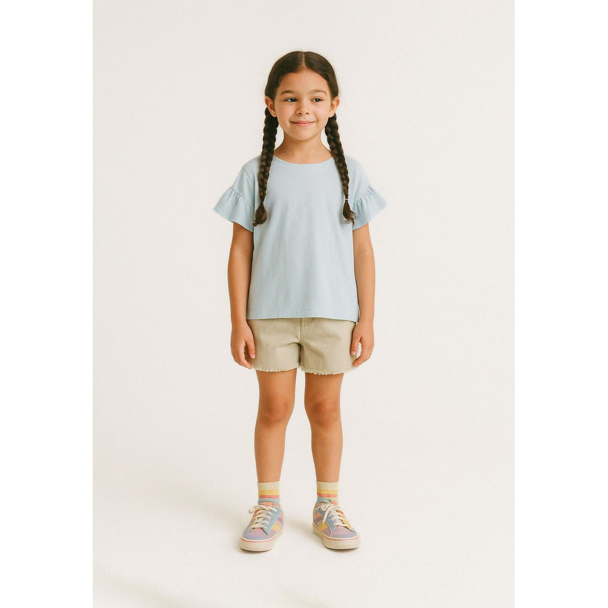 Girls' shorts in beige — complete product view for square Shop card