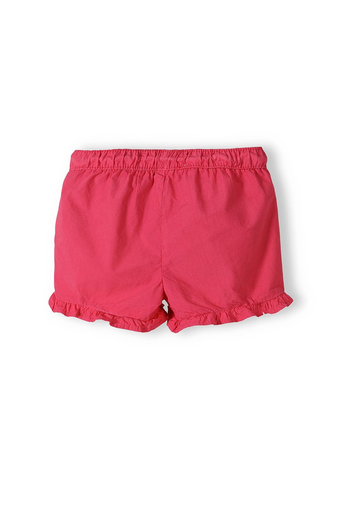 Poplin Shorts, Pink, Frill Hem, Drawstring - 3