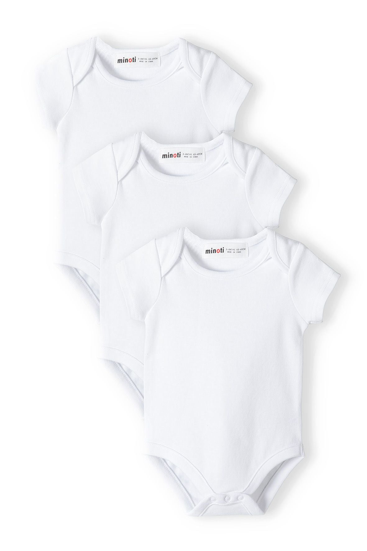 Short Sleeve Bodysuits 3-Pack, White - 1