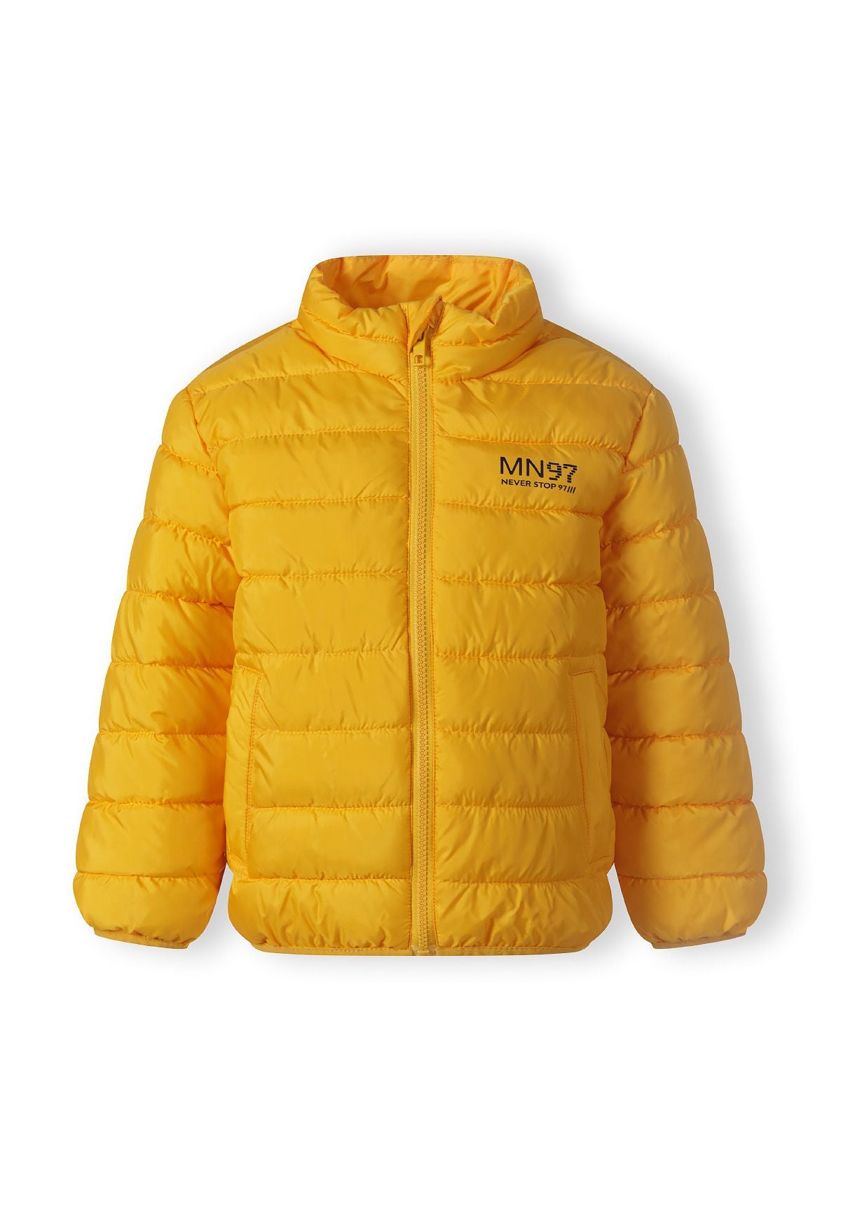 Quilted Puffer Jacket, Yellow, Zip Front
