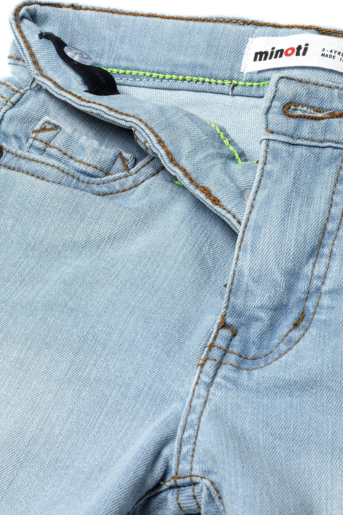 Denim Shorts, Light Blue, Rolled Cuff - 3