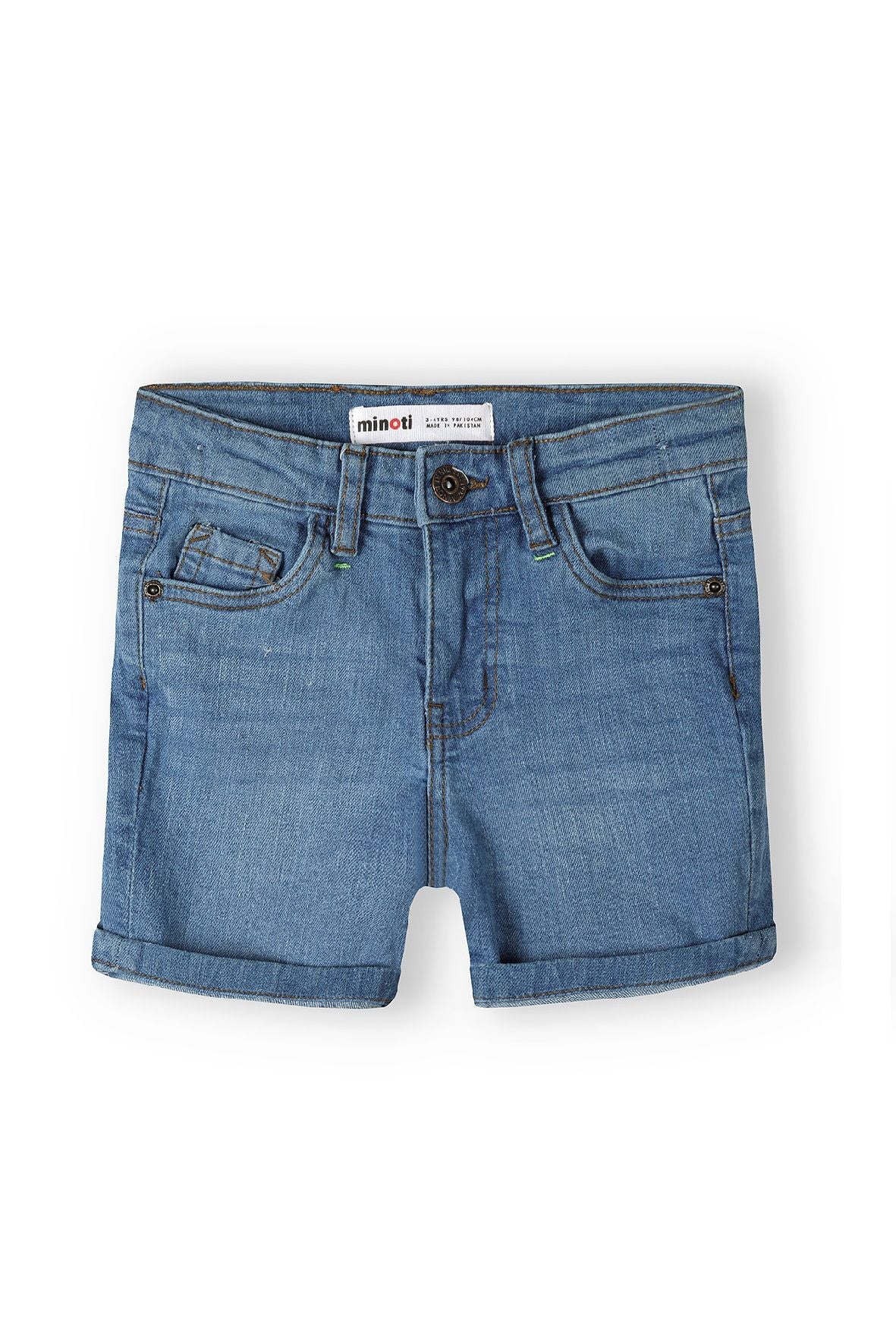Denim Shorts, Classic Five-Pocket, Navy - 1