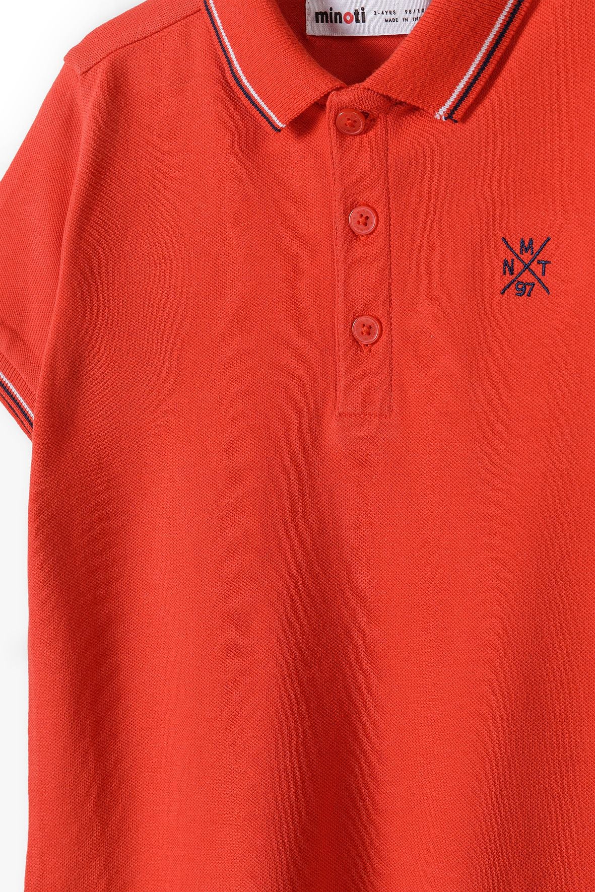 Polo Shirt Red Contrast Tipping - 4