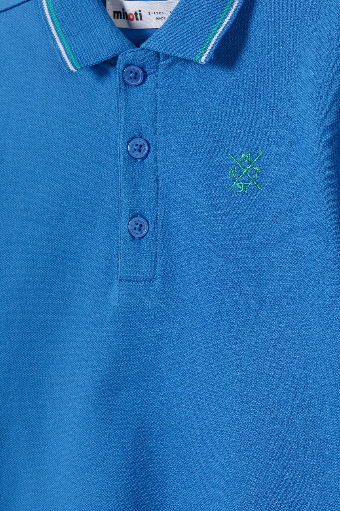 Polo Shirt Blue Contrast Tipping - 3