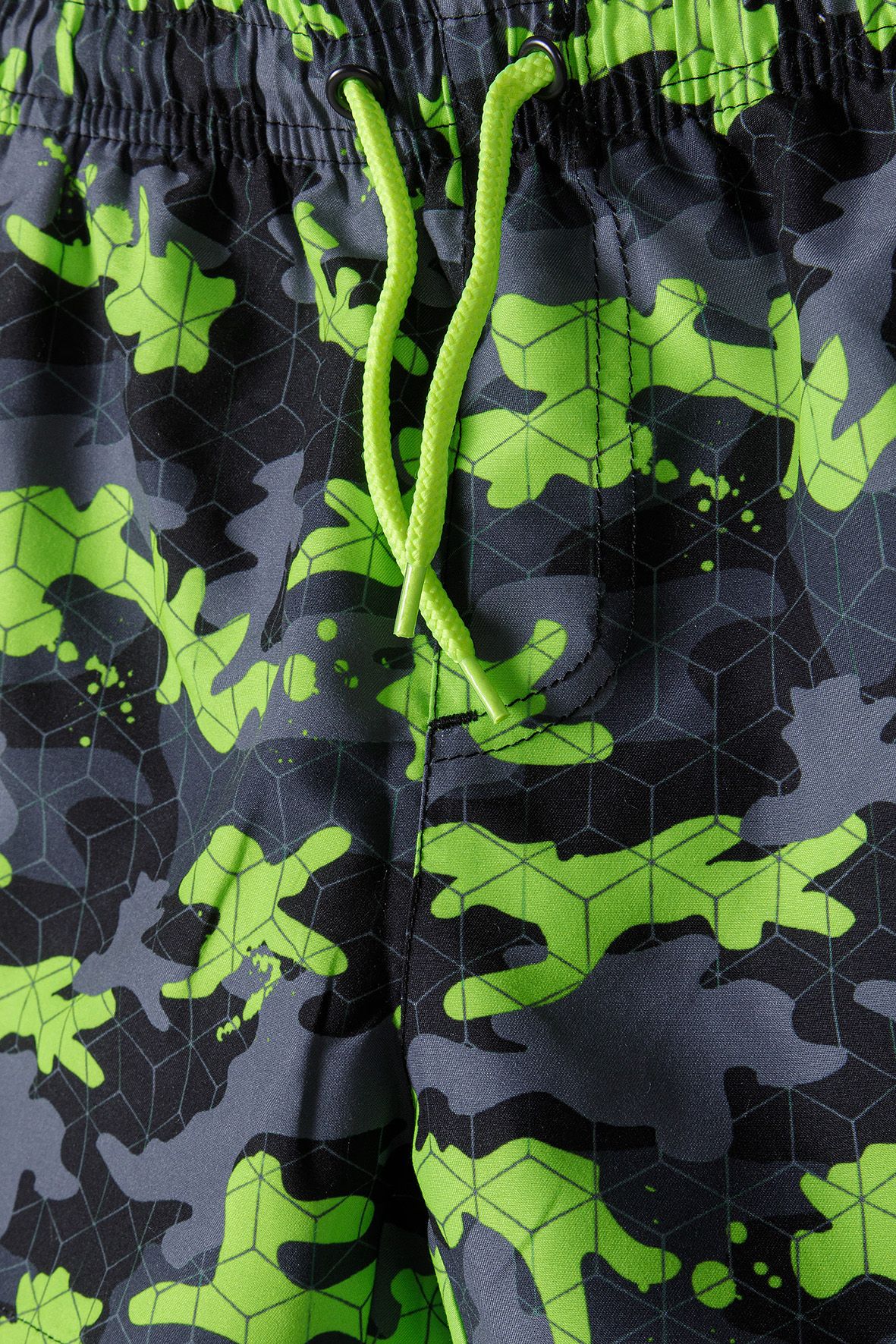 Board Shorts, Camouflage Green, Drawstring - 3