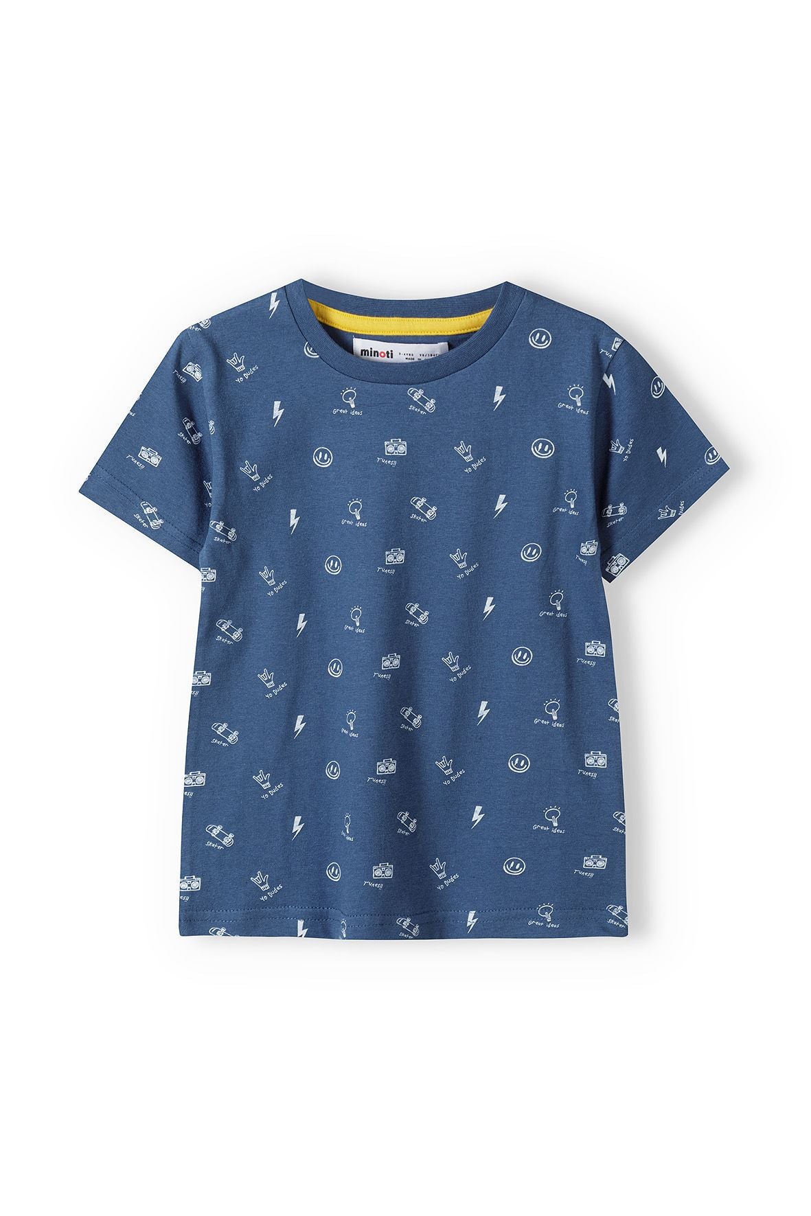 Graphic T-Shirt, Navy Blue, All-Over Print - 2