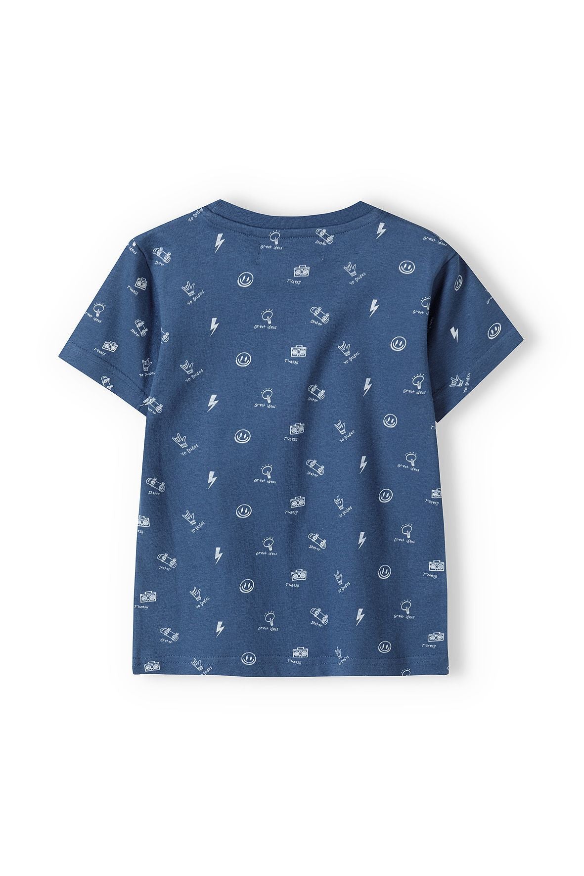 Graphic T-Shirt, Navy Blue, All-Over Print - 3