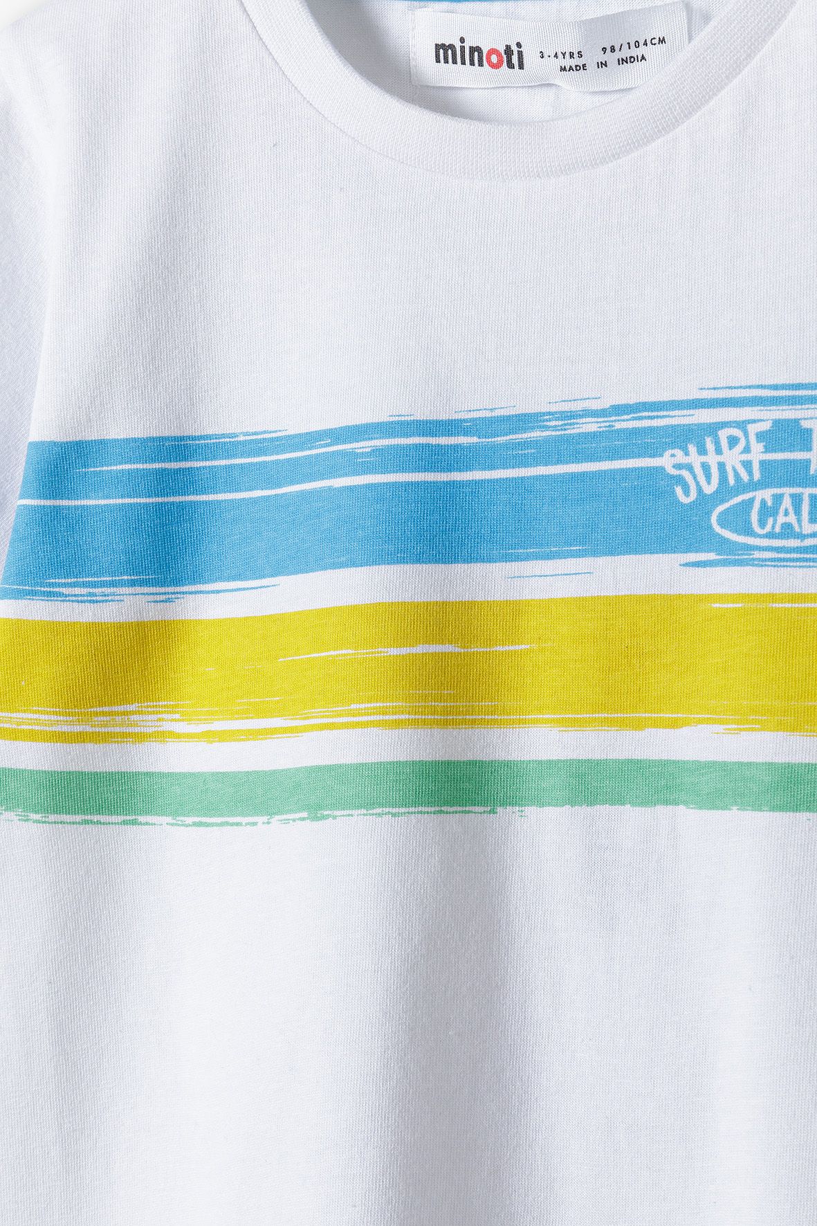Short Sleeve T-Shirt, Surf Team Cali Stripes, White - 3