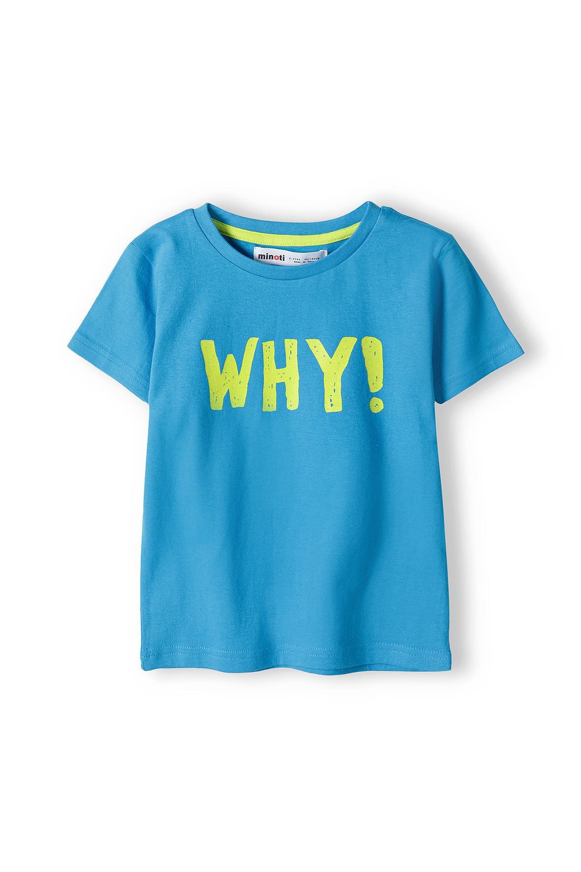 Short Sleeve T-Shirt, WHY! Print, Turquoise - 2