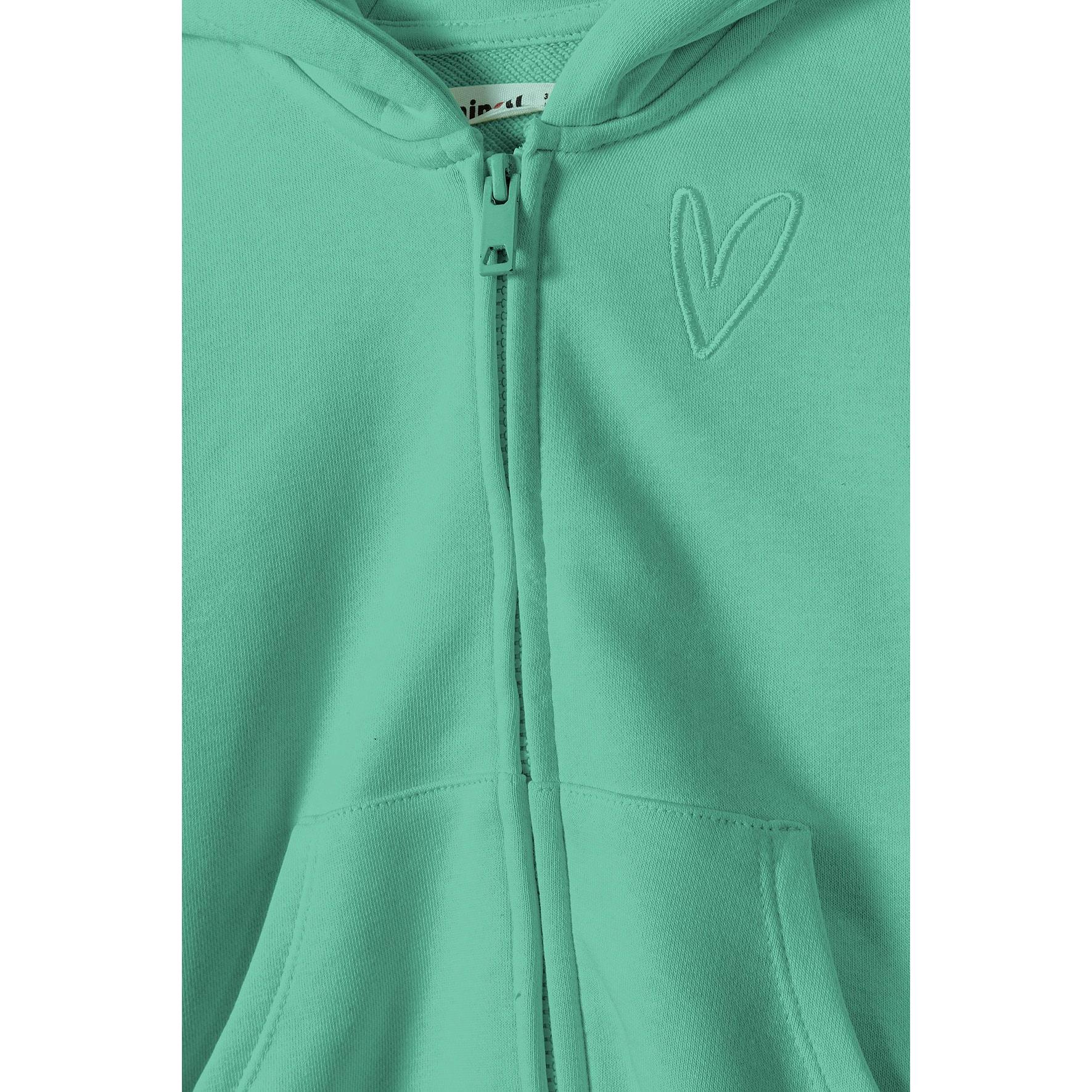 Dark green fleece shorts with elastic waistband laid flat on white background showing front view