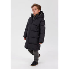 Longline padded coat with side poppers