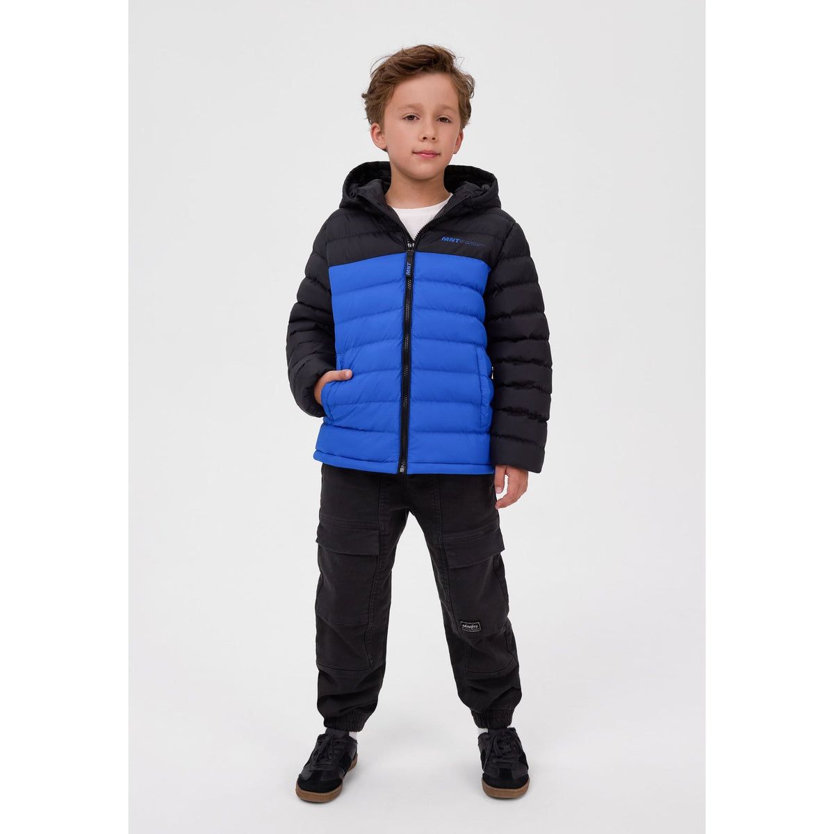 Boys' colour-block padded jacket — complete product view for square Shop card