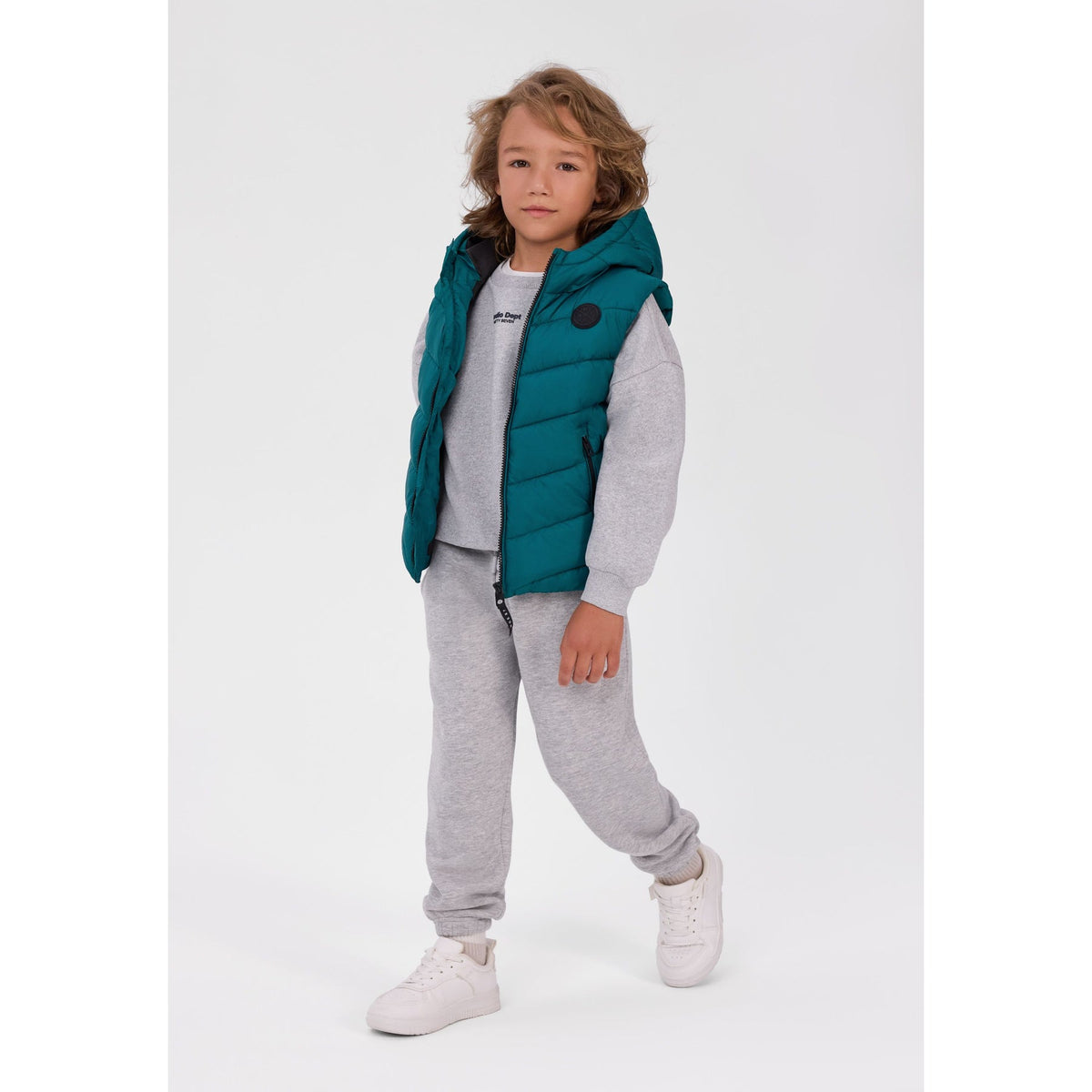 Hooded padded gilet — complete product view for square Shop card