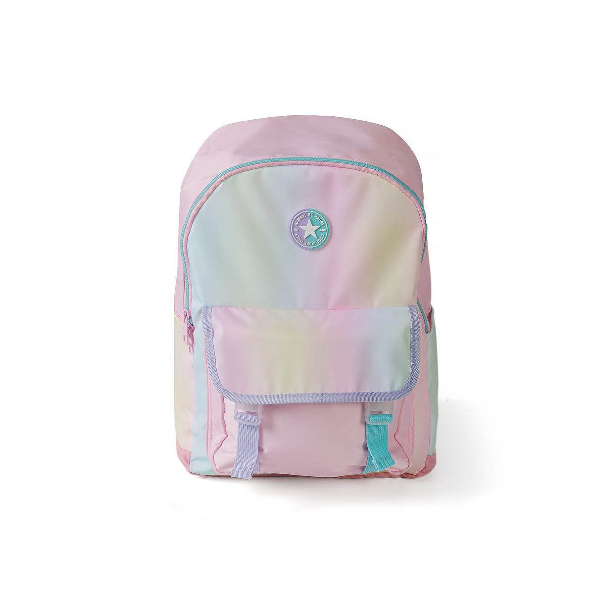 Rainbow backpack in pink — complete product view for square Shop card
