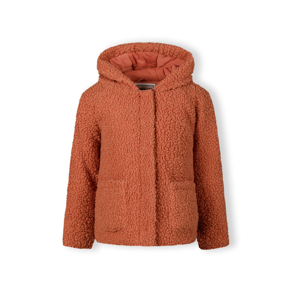 Girls' teddy jacket in rust — complete product view for square Shop card
