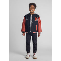 Boys' varsity jacket in black