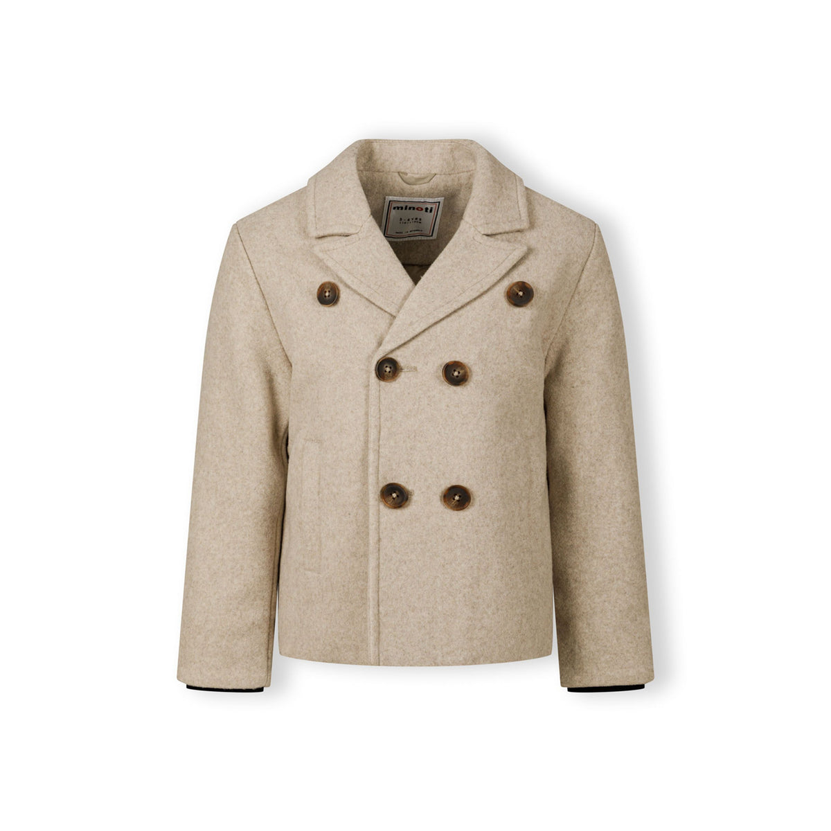 Boys' pea coat in beige — complete product view for square Shop card