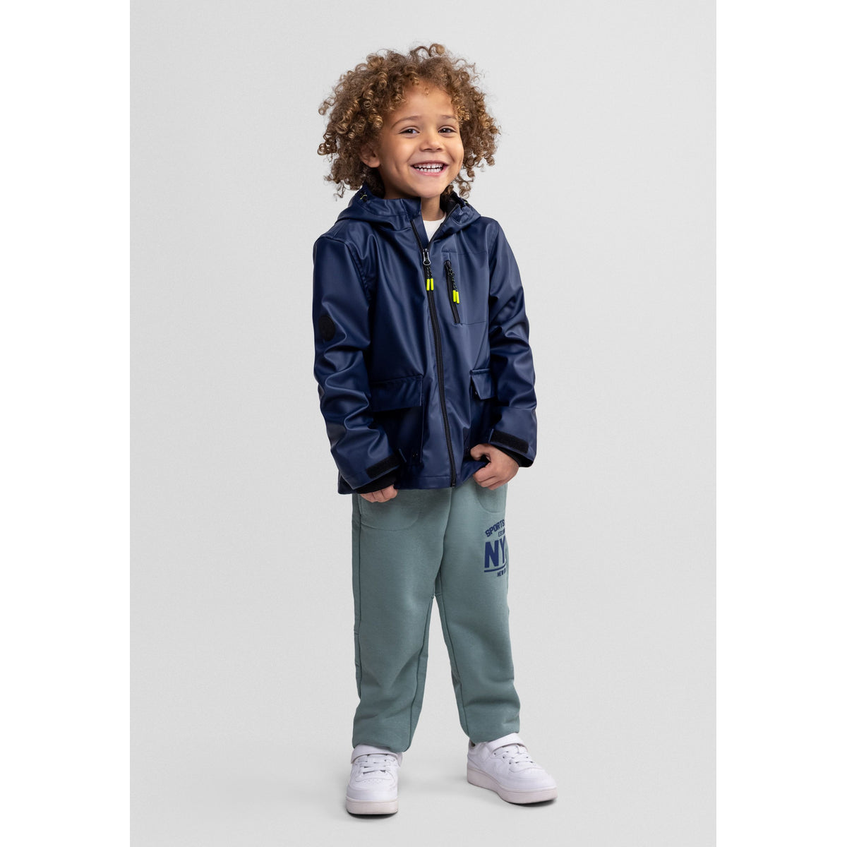 Boys' hooded jacket in navy — complete product view for square Shop card