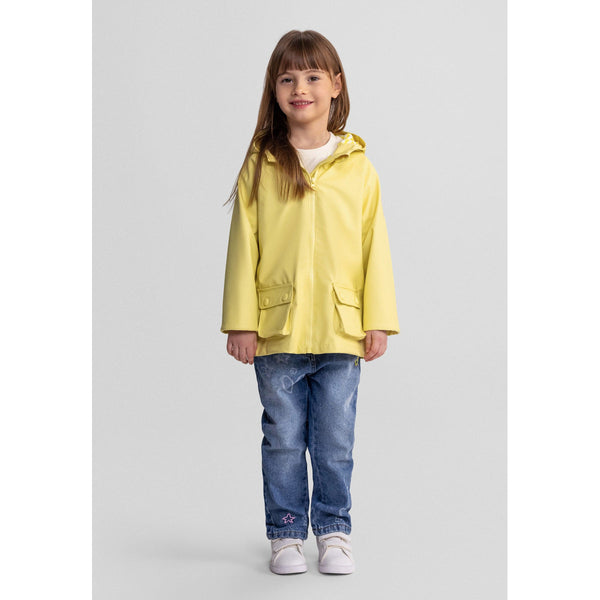 Girls' hooded jacket in yellow