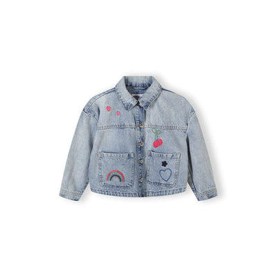 Girls' denim jacket in light blue — complete product view for square Shop card