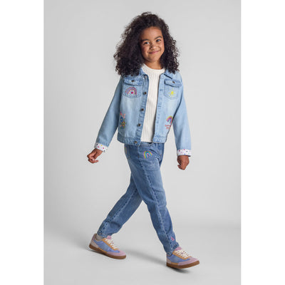 Girls' denim jacket in light blue — complete product view for square Shop card