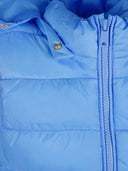 Girls quilted gilet with full zip and detachable hood light blue 2-14y