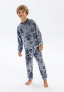 Piżama z długim rękawem z pluszowego polaru