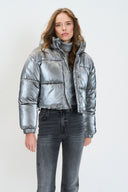 Metaliczna kurtka ocieplana