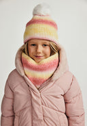 Minoti Mädchen-Set – Bommelmütze und pastellfarbener Schal, Alter 2–14