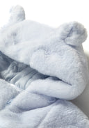 Boys blue Boys faux fur snowsuit with 3d ears on the hood and cotton lining light