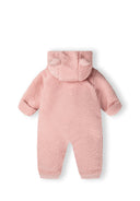 Girls pink Girls sherpa snowsuit with 3d ears on the hood and cotton lining light