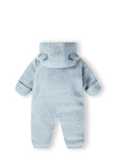 Boys blue Boys sherpa snowsuit with 3d ears on the hood and cotton lining light