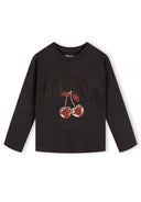 Girls navy Girls 3 pack long sleeve t-shirts front graphic prints