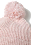 Komplet zimowy damski Respect – czapka z pomponem, szalik i rękawiczki, pudrowy róż